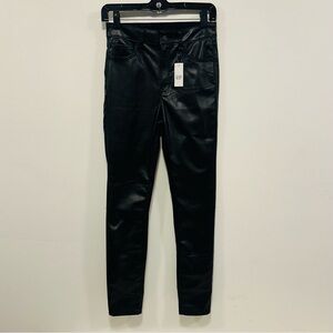 GAP Black Faux Leather high rise Skinny Pants leggings size 25 R new!